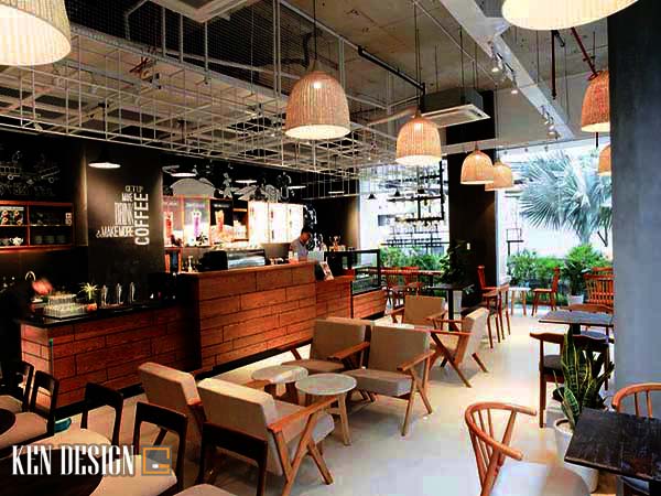 thiết kế quán cafe phong cách đương đại